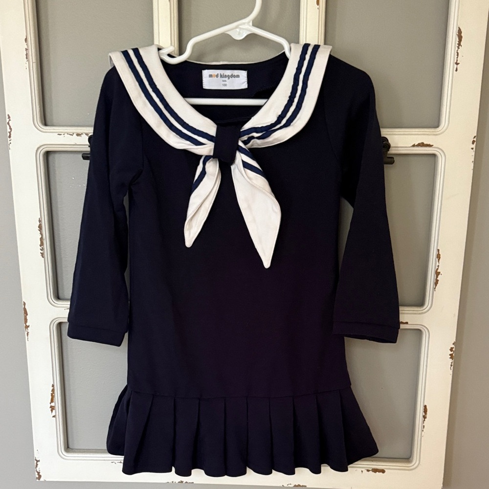 Navy Blue Sailor Dress for Kids